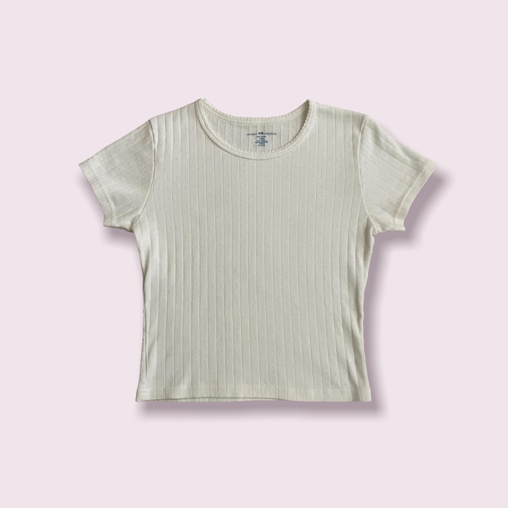 NWOT Rare Brandy Melville White Lace Pointelle Top